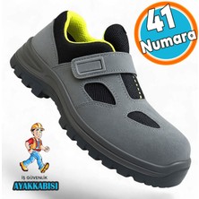 Nzb Çelik Burunlu Iş Ayakkabısı S1 Cırtlı 41 Numara Süet Inşaat Güvenlik Ayakkabısı Kaymaz Tabanlı