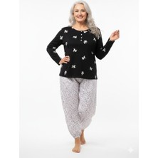 Ottoland Kadın Kışlık Kadın Anne Içlik Pijama Altı %100 Pamuk Içi Miflonlu Beli Lastikli Rahat Battal