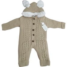 Enfal Wersoft 3 Iplik Triko Patiksiz ve Kapişonlu Tavşan Kulaklı Kışlık Tulum