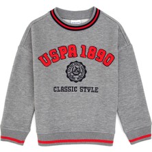 U.S. Polo Assn. Erkek Çocuk Gri Melanj Bisiklet Yaka Sweatshirt 50308542-VR086
