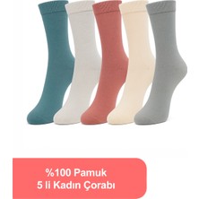 Nisanca %100 Pamuk Birinci Kalite Penye Çorap Seti -Kadın 5'li Çorap Seti