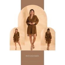 Bonitas Düğmeli Simli Pareo 22124 - Bakır