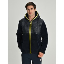 Fenerium Erkek Kapüşonlu Trend Mikro Kapitone Sweat Uzun Kol Düz Desenli XL