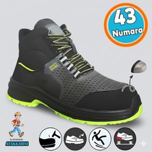 Nzb Iş Ayakkabısı Süet Delikli Nefes Alan Çelik Burunlu Inşaatçı Tekstil Güvenlik Ayakkabı Bot 43 Numara