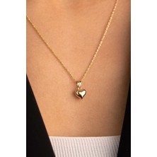 Yavuz Kuyumculuk Altın Halat Burgu Zincir Kalp Kolye Ince