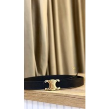 Erdesign Kadın Siyah Gold Tokalı Kemer Elbise Kemeri Pantolon Kemeri