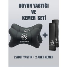 Brtshopping Citroën Yeni Logo Ortopedik Boyun Yastığı ve Kemer Kılıfı – Premium Araba Içi Set