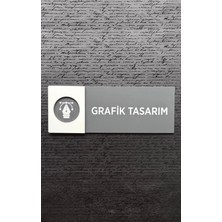 Yönline Grafik Tasarım Kapı Isimlik Yönlendirme Levhası Antrasit&beyaz Pleksi Kendinden Yapışkanlı
