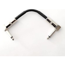Yenibağ Store Pedal Ara Kablosu 15 cm Siyah Metal Açılı Uçlar