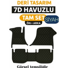 Trobus Fiat Egea Station Wagon 2015 ve Sonrası 7d Havuzlu Deri Oto Paspas Seti - [siyah]