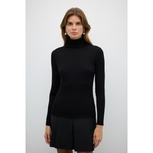 ROMAN %100 Yün Balıkçı Yaka Triko Siyah K2671034_001