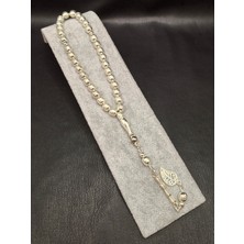 Han Ticarethane Yatay Çizgili Gümüş Benzetme Metal Tesbih