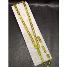 Han Ticarethane Zeytinyağ Yeşili Kapsül Kesim Üst Düzey Toz Kehribar Tesbih