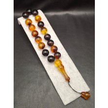 Han Ticarethane Turuncu Siyah Renk Küre Kesim Maskot Efe Model Toz Kehribar Tesbih