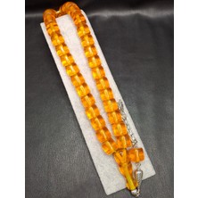 Han Ticarethane Özel Büyük Model Turuncu Renk Kesme Kesim Toz Kehribar Tesbih