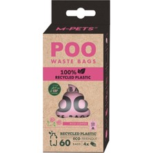 M-Pets 100% Recycled Dışkı Toplama Poşeti 15 Yaprak Gül Kokulu 4lü Paket