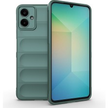 Case 4U Galaxy A07 Kılıf Esnek TPU Oyuklu Arka Yüzey Tasarımlı  Etnik Silikon Kapak Koyu Yeşil