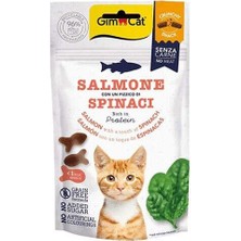 Gimcat Crunchy Snacks Somon ve Ispanaklı Tahılsız Kedi Ödülü 50 Gr