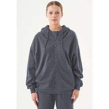 Yakamel Unisex Oversize (3 Iplik) Kalın Içi Polarlı Hırka