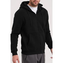 Yakamel Unisex Oversize (3 Iplik) Kalın Içi Polarlı Hırka