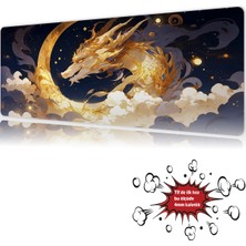 Urzuva Draconis Noctis 90X40 4mm Kalınlık  Premium Gaming Oyuncu Mousepad, Anti Slip Xxl Mouse Pad