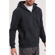 Yakamel Unisex Oversize (3 Iplik) Kalın Içi Polarlı Hırka