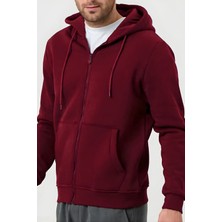 Yakamel Unisex Oversize (3 Iplik) Kalın Içi Polarlı Hırka