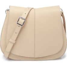 Tergan Krem Hakiki Deri Kadın Çapraz Askılı Çanta - S25K1BC80241-N30