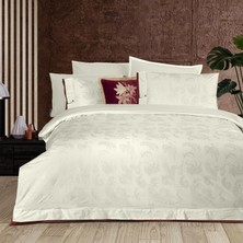 Sarev Bimala Çift Kişilik %100 Pamuk Çift Taraflı Nevresim Takımı Ekru