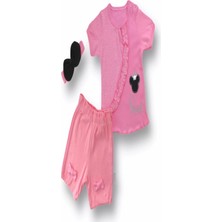 Moda Şahsenem 3-6 6-9 9-12 12-18 Ay Princess Taçlı  Nakışlı Şort Tişört 3lü Kız Bebek Takımı Pembe