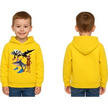 Sedirli Unisex Brainrot Baskılı Çocuk Swaetshirt Kapüşonlu 3 Iplik Şardonlu
