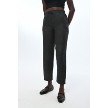 Orfeonegro Kadın Beli Lastikli Rahat Kalıp Regular Düz Renk Pantolon