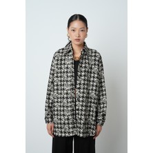 Orfeonegro Kadın Kazayağı ve Gül Desenli Oversize Kesim Gömlek