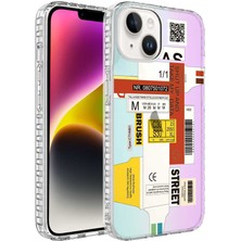 Egstech Apple iPhone 14 Kılıf Kenarları Airbumper Darbeye Dayanıklı Tasarım Renkli Desenli Silikon Elegans Case