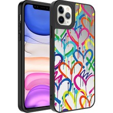 Egstech Apple iPhone 11 Pro Max Kılıf Aynalı Desenli Lens Korumalı Parlak Mirrors Lax Kapak