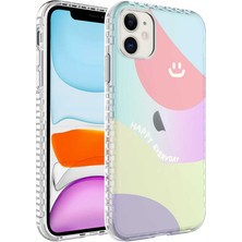 Egstech Apple iPhone 11 Kılıf Kenarları Airbumper Darbeye Dayanıklı Tasarım Renkli Desenli Silikon Elegans Case