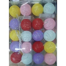 Osense 2m 10'lu Işıklı Renkli Top Dekoratif Süs Pilli