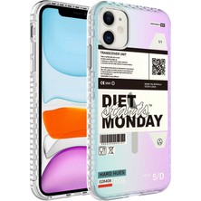 Egstech Apple iPhone 11 Kılıf Kenarları Airbumper Darbeye Dayanıklı Tasarım Renkli Desenli Silikon Elegans Case
