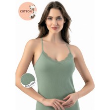 The Kadın Pamuklu Ip Askılı Dantel Detaylı Esnek Atlet – Yumuşak Casual Iç Giyim