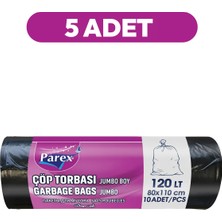 Parex Professional 10'lu Çöp Torbası Jumbo Boy 80 x 110 cm Beşli Paket