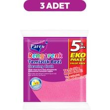 Parex Rengarenk 5'li Temizlik Bezi Üçlü Paket