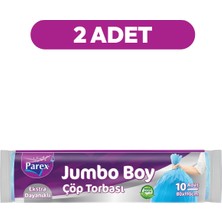 Parex Ekstra Dayanikli 10'lu Çöp Torbası Jumbo Boy 80 x 110 cm İkili Paket