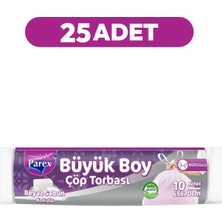 Parex Büzgülü 10'lu Çöp Torbası Beyaz Sabun Kokulu Büyük Boy 65 x 70 cm 25 Paket