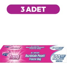 Parex Trend Buzdolabı Poşeti Orta Boy 100’lü 24 x 38 cm Üçlü Paket