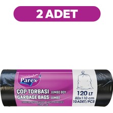 Parex Professional 10'lu Çöp Torbası Jumbo Boy 80 x 110 cm İkili Paket