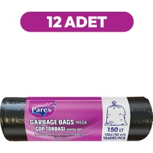 Parex Professional 10'lu Çöp Torbası Hantal Boy 100 x 150 cm Onikili Paket