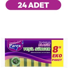 Parex Klasik Yeşil 8'li Düz Sünger 24 Paket