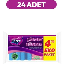 Parex Çizmez 4'lü Sünger Oluklu 24 Paket