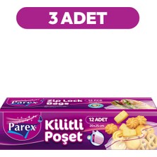 Parex Kilitli Buzdolabı Poşeti Küçük Boy 12'li 20 x 25 cm Üçlü Set