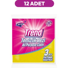 Parex Trend 3'lü Temizlik Bezi 12 Paket 1 Koli